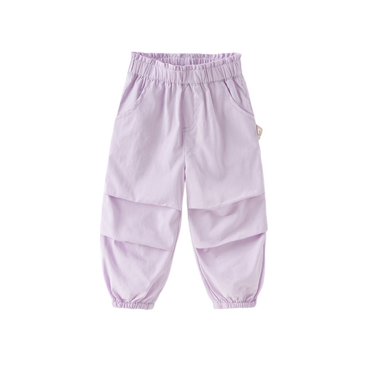 Dave&Bella Toddler Girls Summer Purple/Orange Lightweight Loose Pants