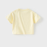 Dave&Bella Toddler Girls Summer Light Yellow Lightweight Cotton T-shirts