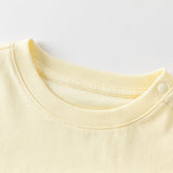 Dave&Bella Toddler Girls Summer Light Yellow Lightweight Cotton T-shirts