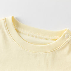 Dave&Bella Toddler Girls Summer Light Yellow Lightweight Cotton T-shirts