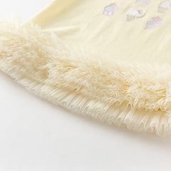 Dave&Bella Girls Summer Cheerful Milk Yellow Mesh Princess Cake Dress