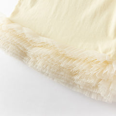 Dave&Bella Girls Summer Cheerful Milk Yellow Mesh Princess Cake Dress