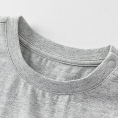 Dave&Bella Kids Boys Summer Grey/White Breathable Cotton Short-sleeved T-shirt Tops