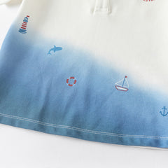 Dave&Bella Boys Summer Polo Cotton T-shirt Five-Point Short Pant Set