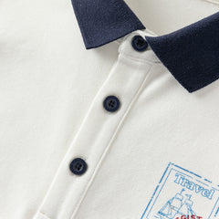 Dave&Bella Boys Summer Polo Cotton T-shirt Five-Point Short Pant Set
