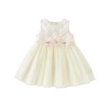 Dave&Bella Girls Summer Yellow Sleeveless Mesh Sweetheart Vest Dress