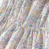 Dave&Bella Girls Summer Purple Floral Print Sweet Halter Dress