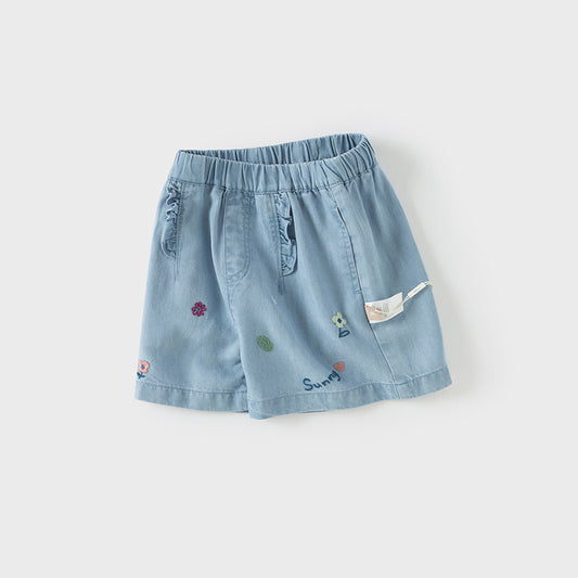 Dave&Bella Toddler Girls Summer Fashion Denim Blue Loose Jean Shorts