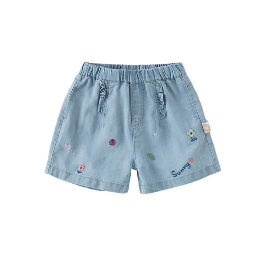 Dave&Bella Toddler Girls Summer Fashion Denim Blue Loose Jean Shorts
