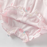 Dave&Bella Baby Girls Summer Pink/Orange Playful Print Indoor Soft Cotton Rompers