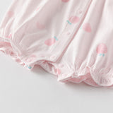 Dave&Bella Baby Girls Summer Pink/Orange Playful Print Indoor Soft Cotton Rompers