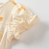 Dave&Bella Baby Girls Summer Pink/Orange Playful Print Indoor Soft Cotton Rompers
