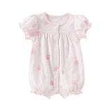 Dave&Bella Baby Girls Summer Pink/Orange Playful Print Indoor Soft Cotton Rompers