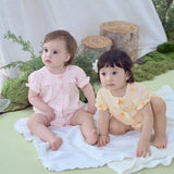 Dave&Bella Baby Girls Summer Pink/Orange Playful Print Indoor Soft Cotton Rompers