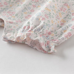 Dave&Bella Baby Girls Summer Sweet Floral Print Comfortable Cotton Rompers