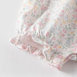 Dave&Bella Baby Girls Summer Sweet Floral Print Comfortable Cotton Rompers