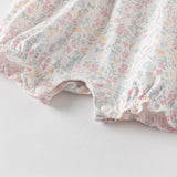 Dave&Bella Baby Girls Summer Sweet Floral Print Comfortable Cotton Rompers