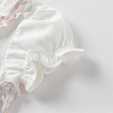 Dave&Bella Baby Girls Summer Sweet Floral Print Comfortable Cotton Rompers