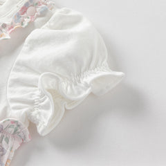 Dave&Bella Baby Girls Summer Sweet Floral Print Comfortable Cotton Rompers