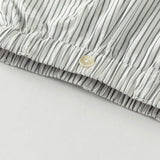 Dave&Bella Toddler Boys Summer Casual Black White Striped Breathable Cotton Shorts