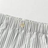 Dave&Bella Toddler Boys Summer Casual Black White Striped Breathable Cotton Shorts