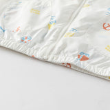 Dave&Bella Toddler Boys Summer Sea World Print White Outwear Sunscreen Jackets