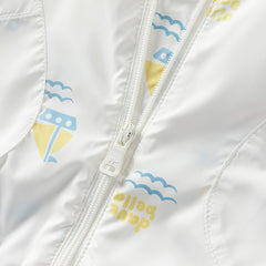 Dave&Bella Toddler Boys Summer Sea World Print White Outwear Sunscreen Jackets