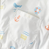 Dave&Bella Toddler Boys Summer Sea World Print White Outwear Sunscreen Jackets