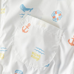 Dave&Bella Toddler Boys Summer Sea World Print White Outwear Sunscreen Jackets