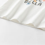 Dave&Bella Toddler Boys Summer Versatile White Soft Cotton T-shirt Tops