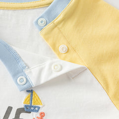 Dave&Bella Toddler Boys Summer Versatile White Soft Cotton T-shirt Tops