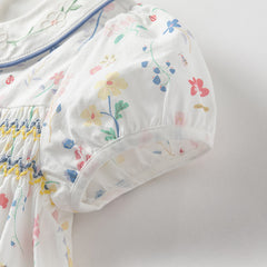 Dave&Bella Girls Summer Floral Print Cotton Dress