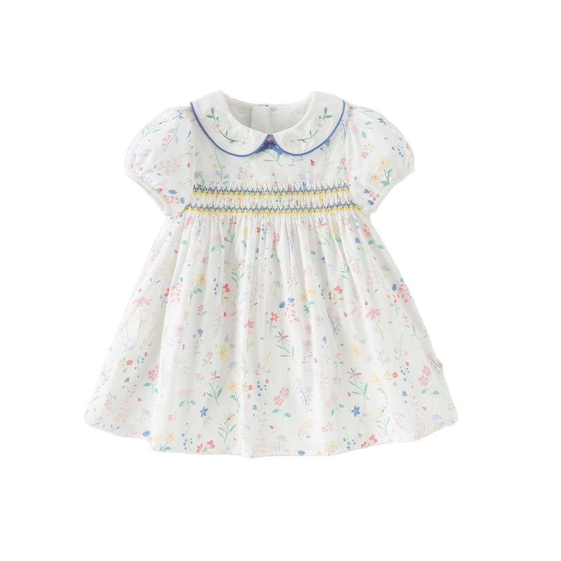 Dave&Bella Girls Summer Floral Print Cotton Dress