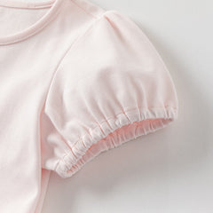 Dave&Bella Toddler Girls Summer Sweet Pink Cotton T-shirt Short Outfit Sets
