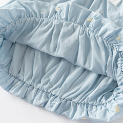 Dave&Bella Girls Summer Thin Cotton Blue Pod T-Shirt Short Pant Set