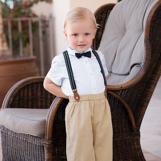 Dave&Bella Boys Summer Gentleman Shirt Back Trousers Two-Piece Suit