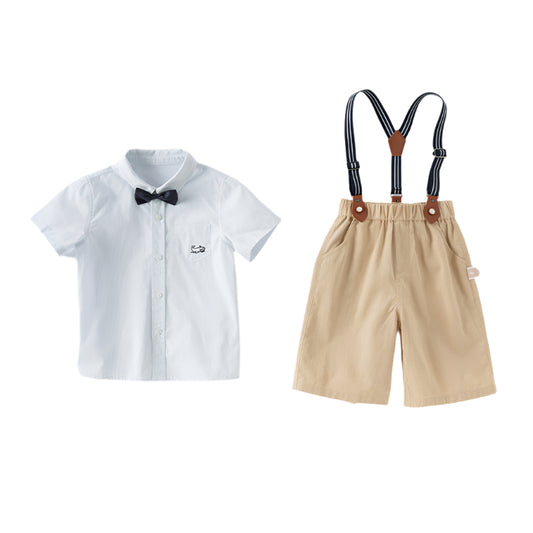 Dave&Bella Boys Summer Gentleman Shirt Back Trousers Two-Piece Suit