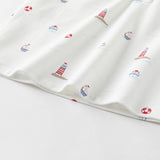 Dave&Bella Toddler Boys Summer Cotton White Print Polos