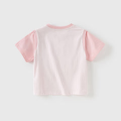 Dave&Bella Toddler Girls/Boys Summer Light Pink/Light Blue T-shirt Tops