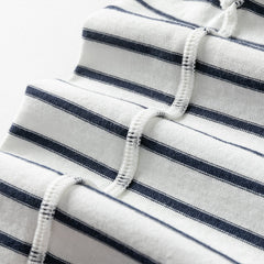 Dave&Bella Toddler Girls Summer Cute White/Blue White-striped Cotton Soft T-shirt Tops