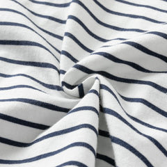 Dave&Bella Toddler Girls Summer Cute White/Blue White-striped Cotton Soft T-shirt Tops