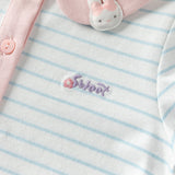 Dave&Bella Toddler Girls Summer Cotton Cute Blue White Striped Short Sleeve T-shirts