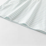 Dave&Bella Toddler Girls Summer Cotton Cute Blue White Striped Short Sleeve T-shirts
