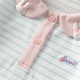 Dave&Bella Toddler Girls Summer Cotton Cute Blue White Striped Short Sleeve T-shirts