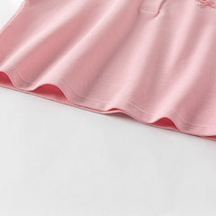 Dave&Bella Girls Summer Candy Pink  College Style T-shirt Pleated Skirt Set