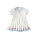 Dave&Bella Toddler Girls Summer White Sports Polo Dress