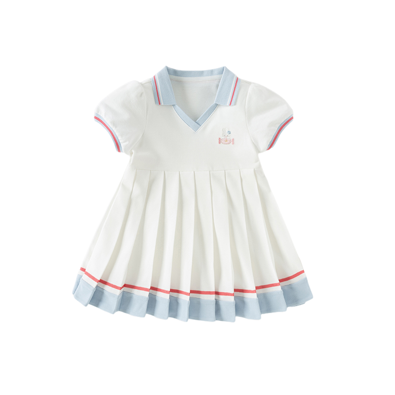Dave&Bella Toddler Girls Summer White Sports Polo Dress