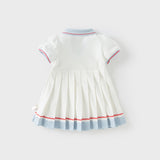 Dave&Bella Toddler Girls Summer White Sports Polo Dress