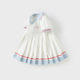 Dave&Bella Toddler Girls Summer White Sports Polo Dress