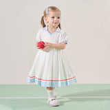 Dave&Bella Toddler Girls Summer White Sports Polo Dress